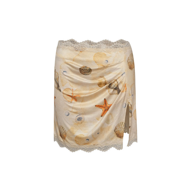 Seashell Drift Lace Mini Skirt