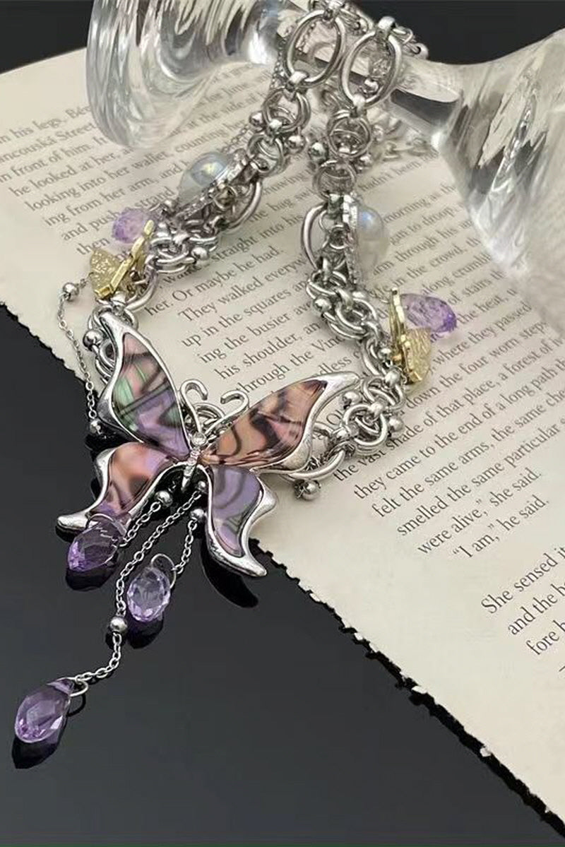 Iridescent Butterfly Choker