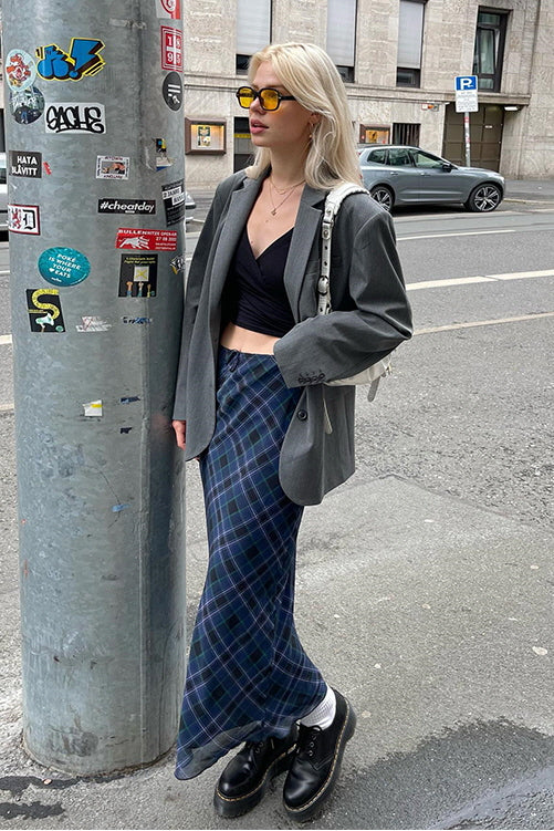 Plaid Midi Skirt