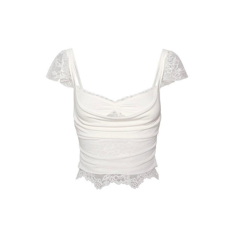 Salt Air Lace Cowl Top