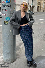 Plaid Midi Skirt