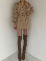 Caramel Luxe Belted Trench Dress