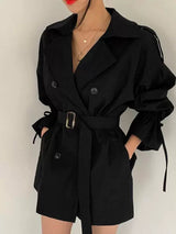 Caramel Luxe Belted Trench Dress