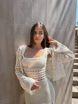 Delicate Floral Crochet Cardigan