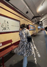 Dalmatian Print Faux Fur Long Coat