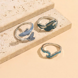 Blue Whale Ring Set