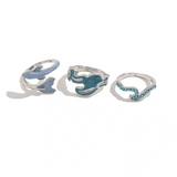 Blue Whale Ring Set