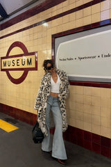 Dalmatian Print Faux Fur Long Coat