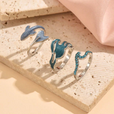 Blue Whale Ring Set