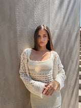 Delicate Floral Crochet Cardigan