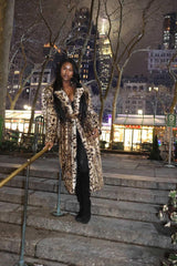 Noir Safari Faux Fur Coat