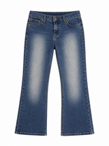 Washed Capri Denim Pants