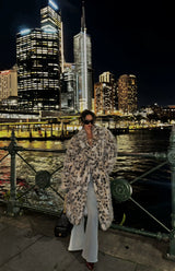 Dalmatian Print Faux Fur Long Coat